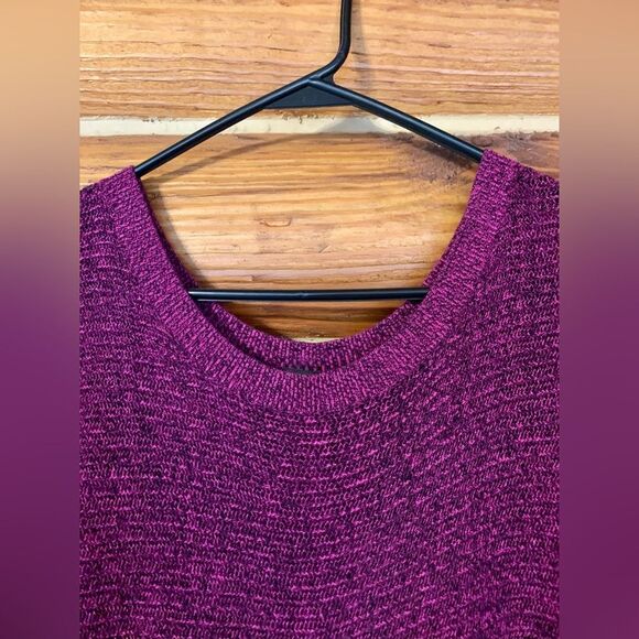 Express Hot Pink & Black Marled Lightweight Slouchy Crewneck Sweater Sma… - Picture 2 of 8